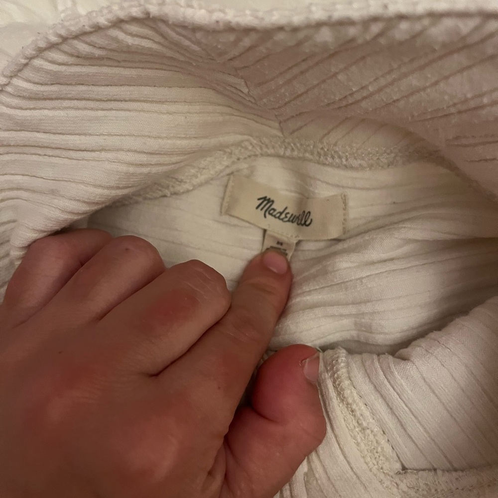 Madewell Cream Ribbed Knit Top - Picture 2 of 2